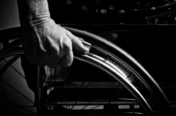 Hands Senior in wheelchair — Stock Photo, Image