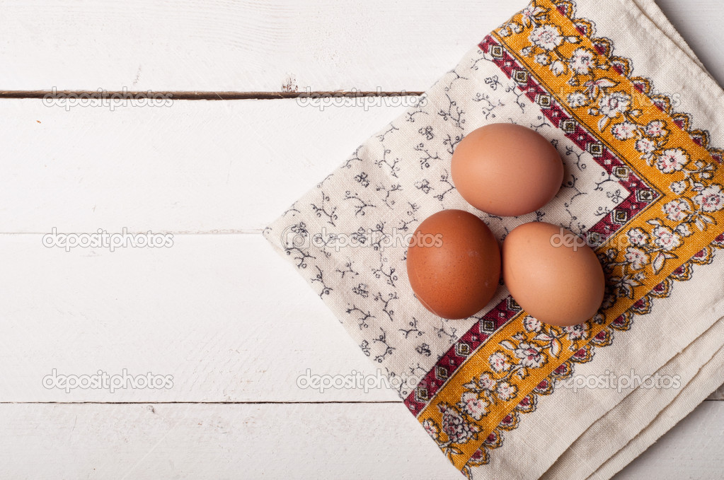 Background with wooden table and tablecloth 