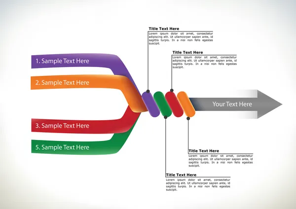 Organigramme de présentation avec flèche — Image vectorielle