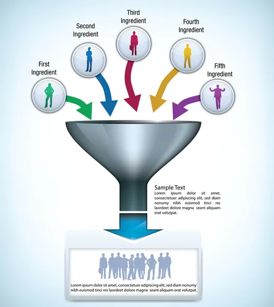 Funnel presentation template — Stock Vector