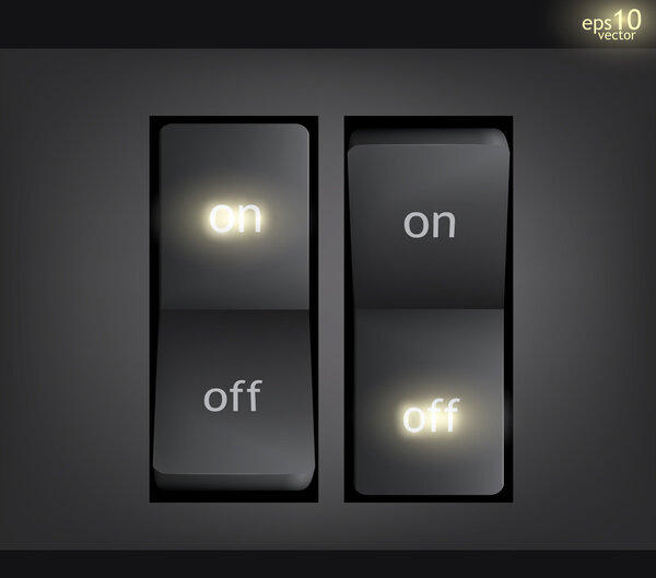 On and off light switch illustration