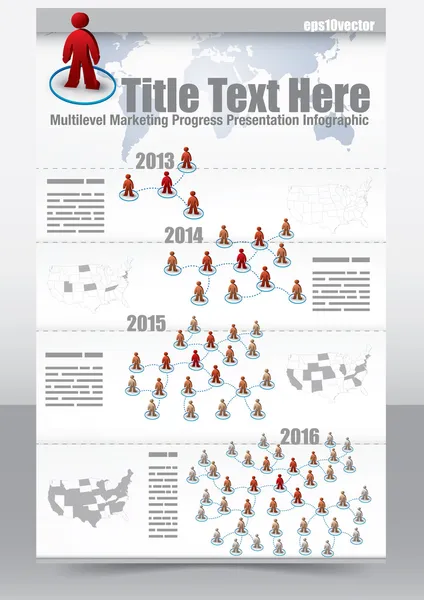 多层次营销进展演示文稿 — 图库矢量图片