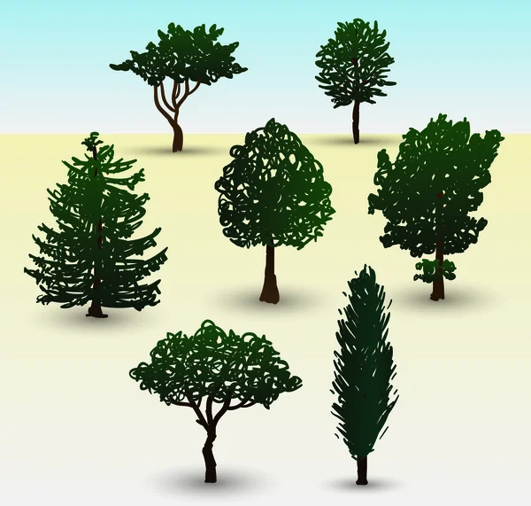 Arten der Baum-Illustration — Stockvektor