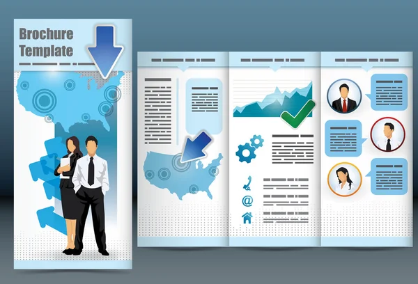 Driebladige business brochure sjabloon — Stockvector