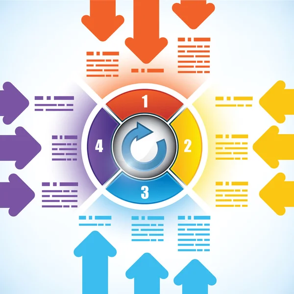 Vier delen business sjabloon diagram — Stockvector