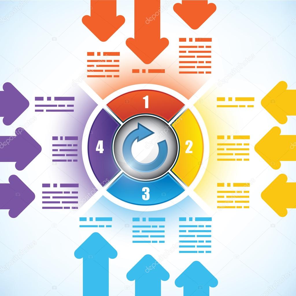 Four parts business diagram template