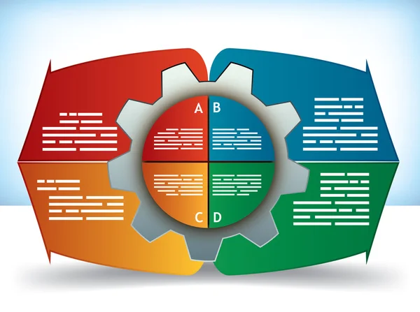 Diagrama de engranajes con componentes — Archivo Imágenes Vectoriales