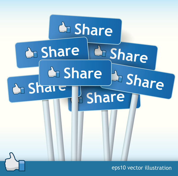 Collection of Share signs