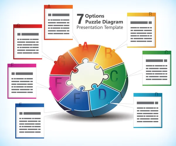 Seven sided presentation template — Stock Vector