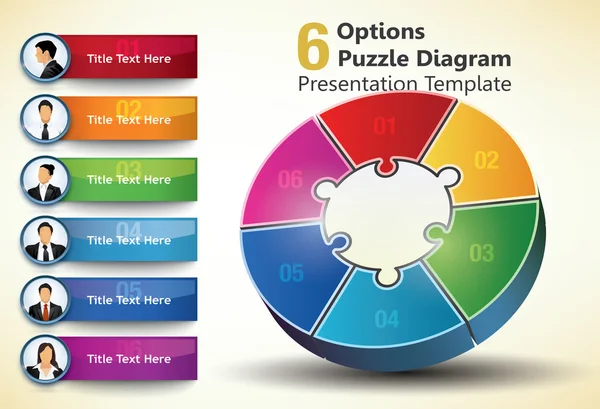 Six sided presentation template Royalty Free Stock Vectors