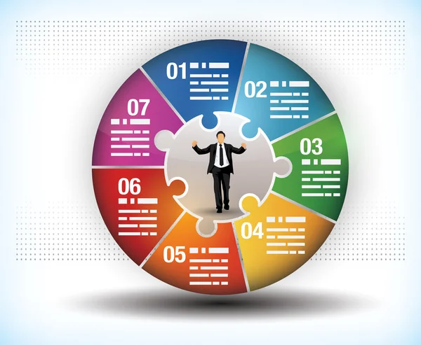 Colourful business wheel chart — Stock Vector