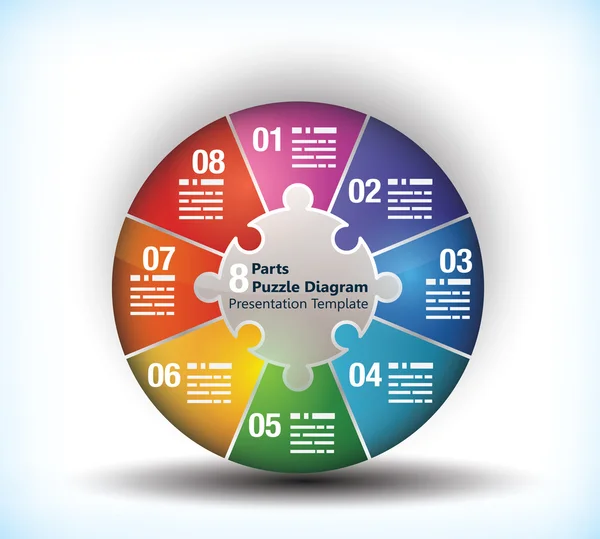 8-seitiges Geschäftsraddiagramm — Stockvektor