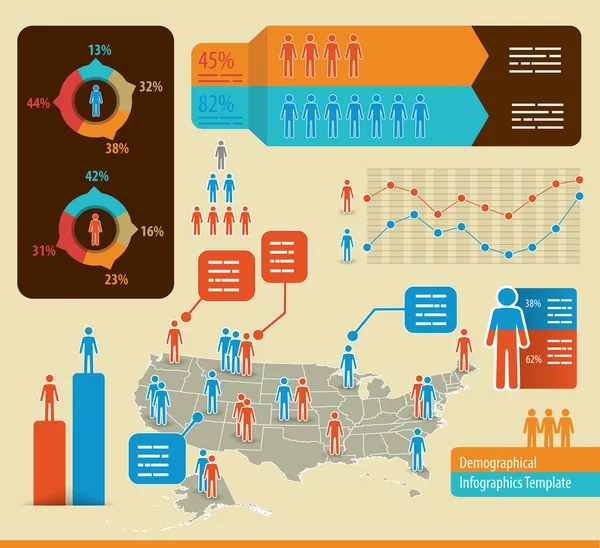 Demografie-Infografik — Stockvektor