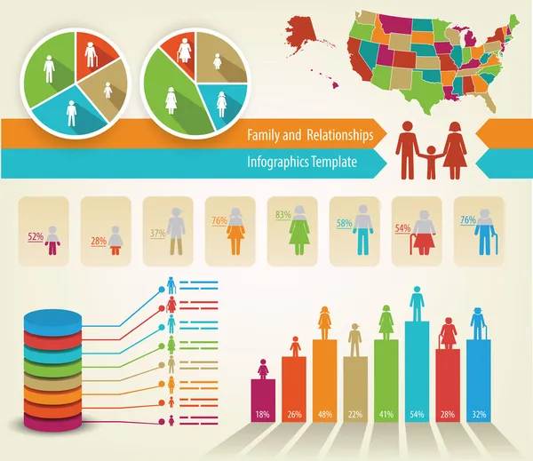 Family infograph — Stock Vector