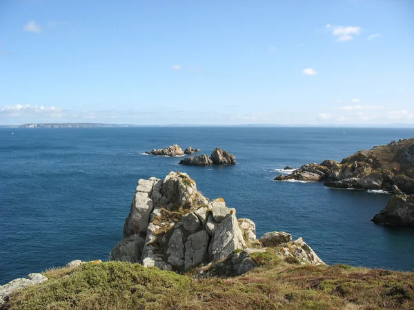 Pointe du van i morza wybrzeża Bretanii — Zdjęcie stockowe