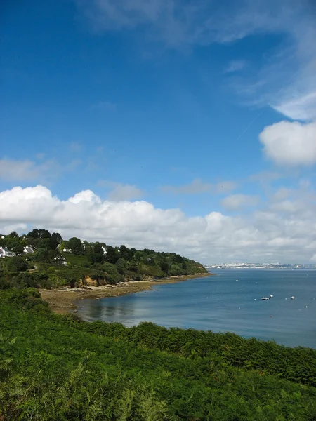 Pointe des Espagnols e la costa del mare in Bretagna — Foto Stock