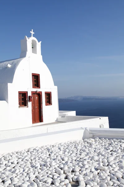 Capela na ilha de Santorini — Fotografia de Stock