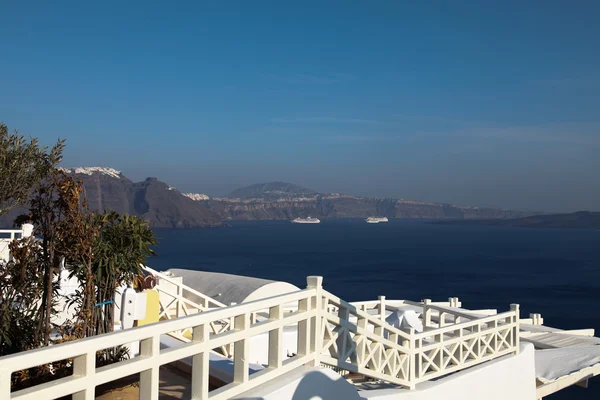 Balkon na wyspie santorini — Zdjęcie stockowe