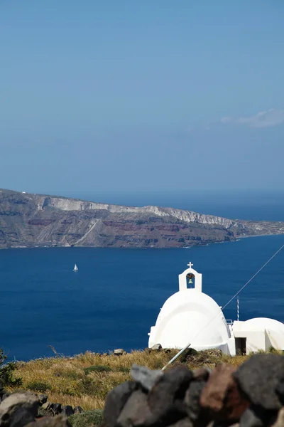 Cappella sull'isola di Santorini — Foto Stock
