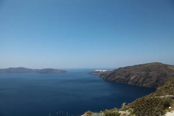 Frente oceânica na ilha de Santorini — Fotografia de Stock