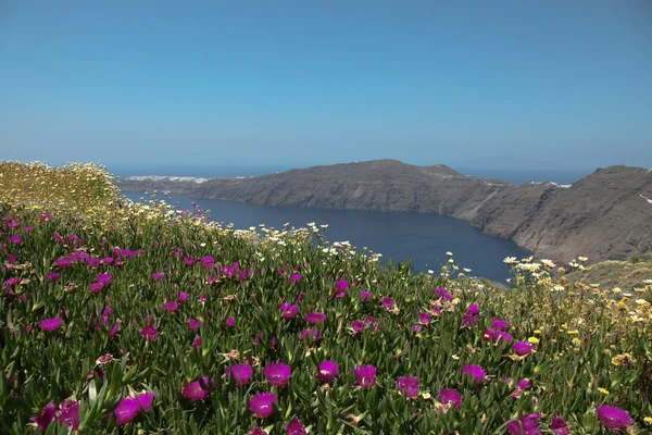 Oceanfront di pulau Santorini — Stok Foto