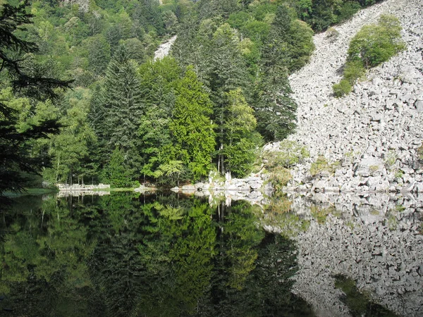 Op zoek-glas lake in de Vogezen — Stockfoto