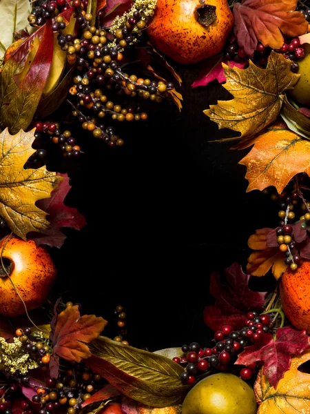 Fall oval border wreath — Stock Photo, Image