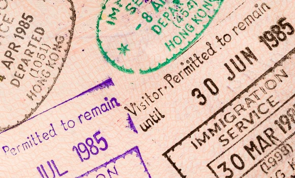 Passport travel stamps — Stock Photo, Image