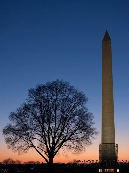 Washington point de repère au coucher du soleil — Photo