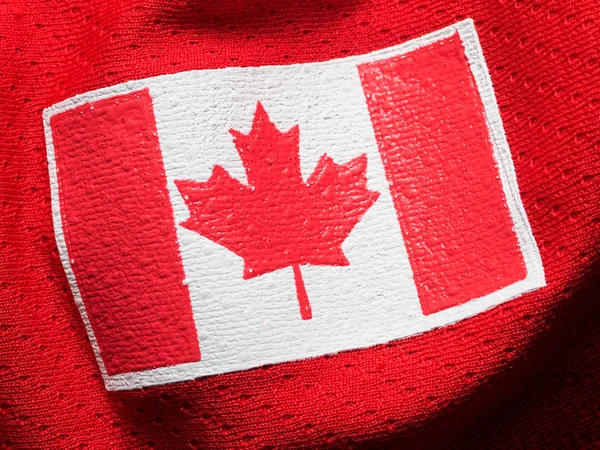 加拿大国旗上曲棍球泽西 — 图库照片