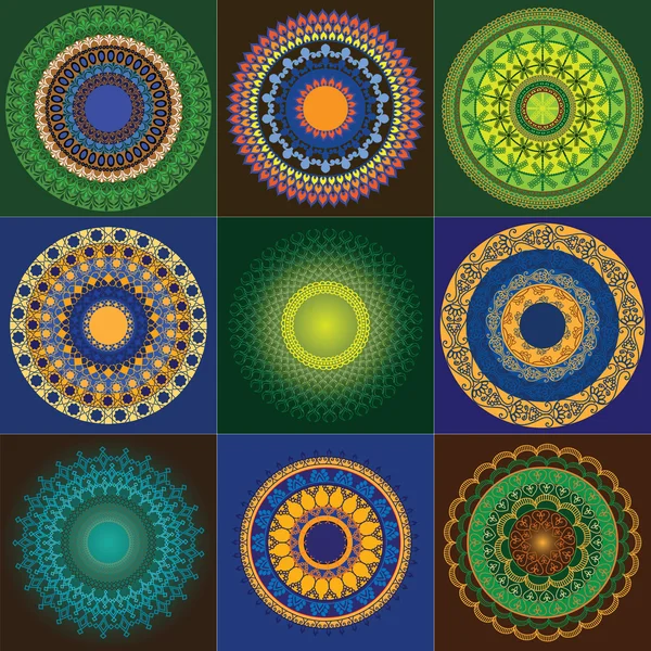 Coloré henné Mandala Design — Image vectorielle