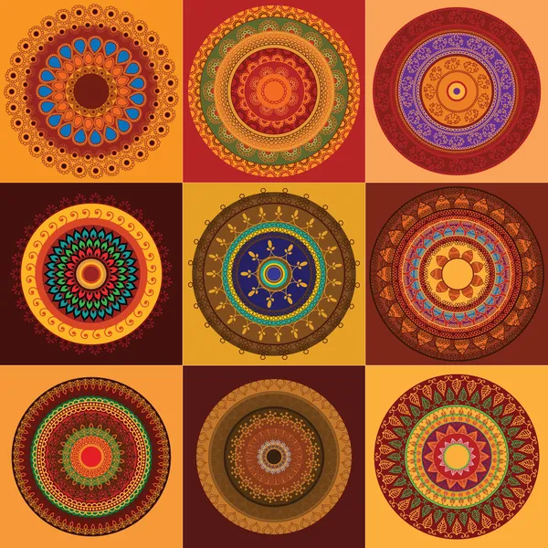Coloré henné Mandala Design — Image vectorielle