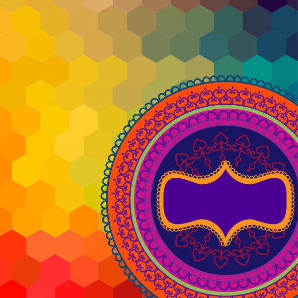 Mandala indien au henné Design — Image vectorielle