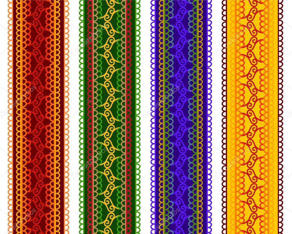 Colorful Henna Borders and banners
