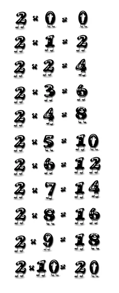 Multiplication table of two. — Stock Photo, Image