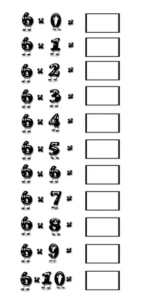 Tabela de multiplicação de 6 . — Fotografia de Stock