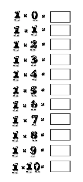 Tabla de multiplicación de 1 . —  Fotos de Stock