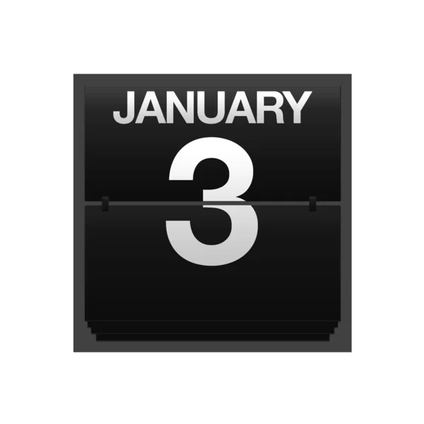 Counter kalender januari 3. — Stockfoto