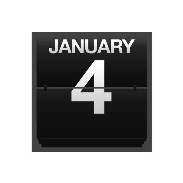 Licznik kalendarz 4 stycznia. — Zdjęcie stockowe