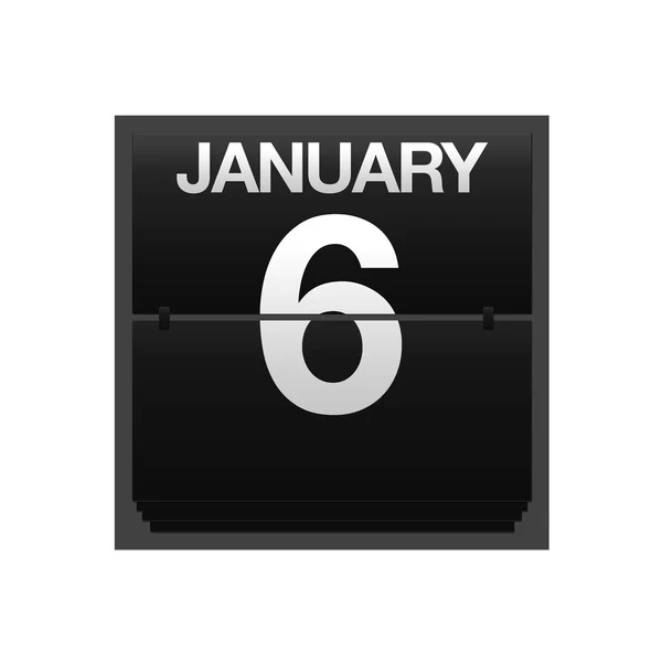 Counter calendar January 6. — Stock Photo, Image