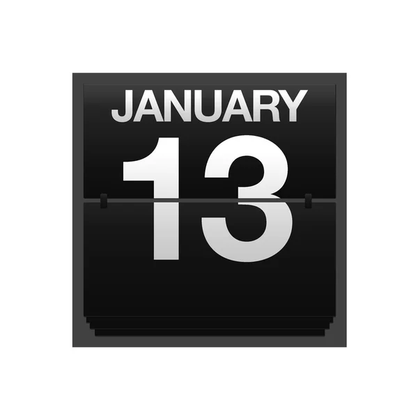 Licznik kalendarz 13 stycznia. — Zdjęcie stockowe