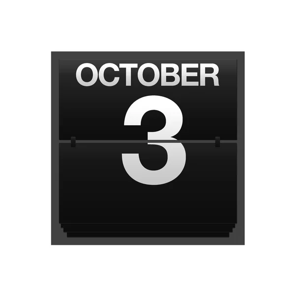 Counter kalender 3 oktober. — Stockfoto
