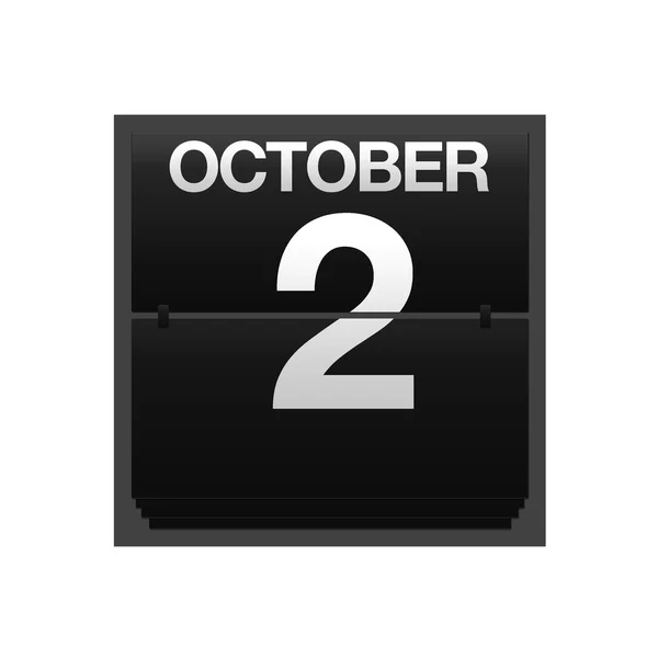 Contador calendario 2 de octubre . —  Fotos de Stock