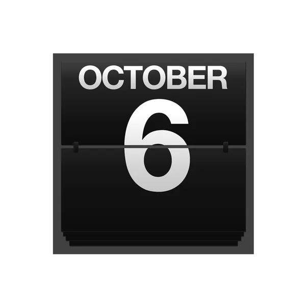 Counter calendar October 6. — Stock Photo, Image