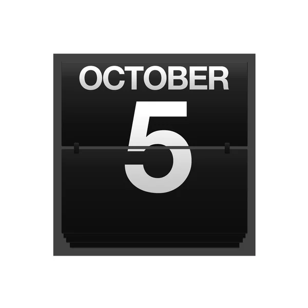 Counter kalender 5 oktober. — Stockfoto