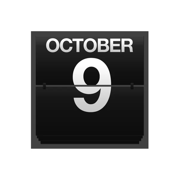 Counter calendar October 9. — Stock Photo, Image