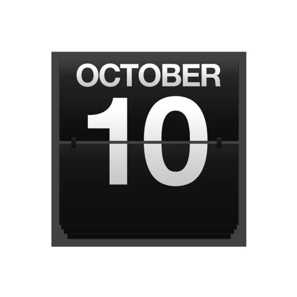 Licznik kalendarza 10 października. — Zdjęcie stockowe