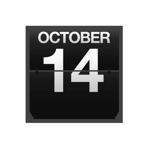 Licznik kalendarz 14 października. — Zdjęcie stockowe