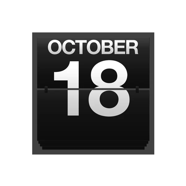 Counter calendar October 18. — Stock Photo, Image