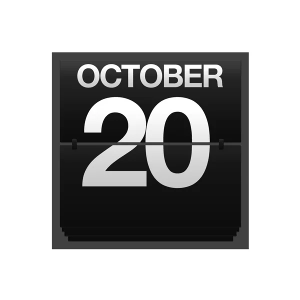 Counter calendar October 20. — Stock Photo, Image